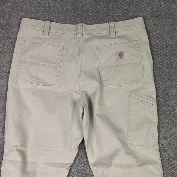 Carhartt Pants Men's 40 x 30 Measures 40 x 28.5 Beige Rugged Flex Canvas Work - Picture 8 of 16